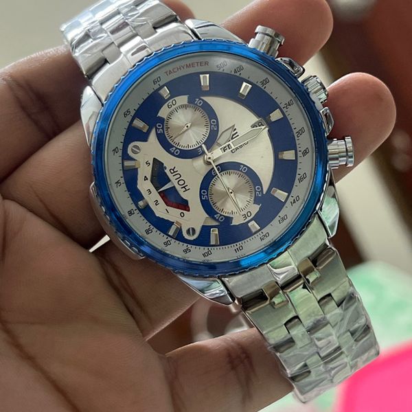 EDIFICE CH AA FS BLU BEZEL WHITE DIAL