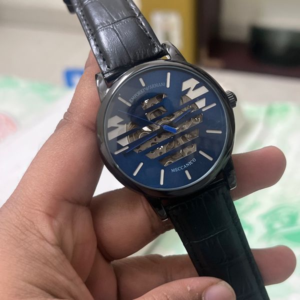 ARMANI EAGLE BLU DIAL BLK BELT,BODY