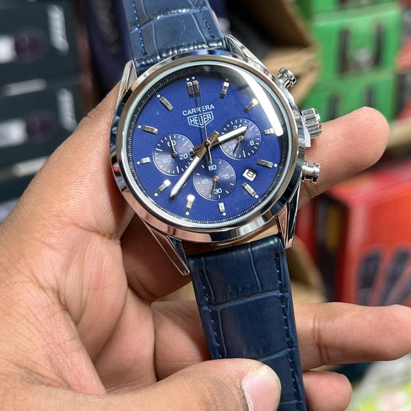 TAG BELT 3 CHRONO SILVER BODY BLU BELT,DIAL SHAJAN
