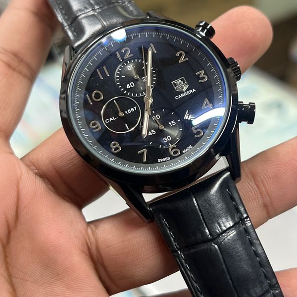 TAG BELT LIFE SIDE 3 CHRONO BLK BELT BLK DIAL BLK CASE