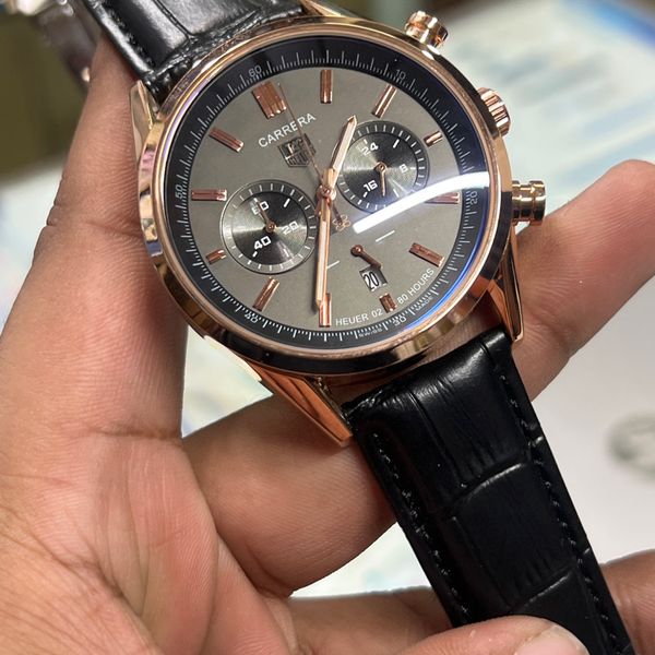 TAG BELT 2 CHRONO RG BODY BLK BELT,GREY DIAL RUBEL