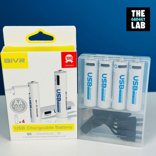 AiVR USB Rechargeable Batteries 4pc – AAA – 900mWh - Image 2