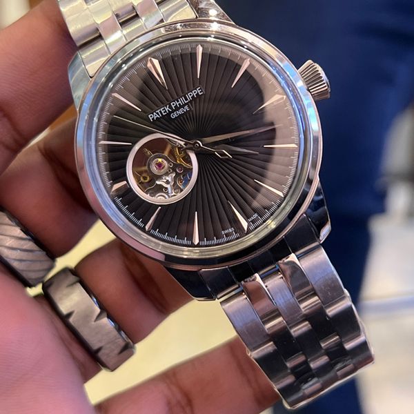 PATEK AUTO CH BLK DIAL OPEN HEART