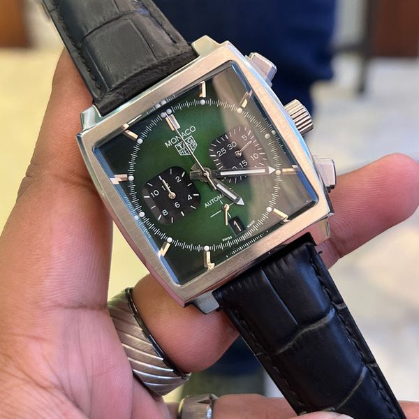 TAG MONACO BELT GREEN DIAL AAA