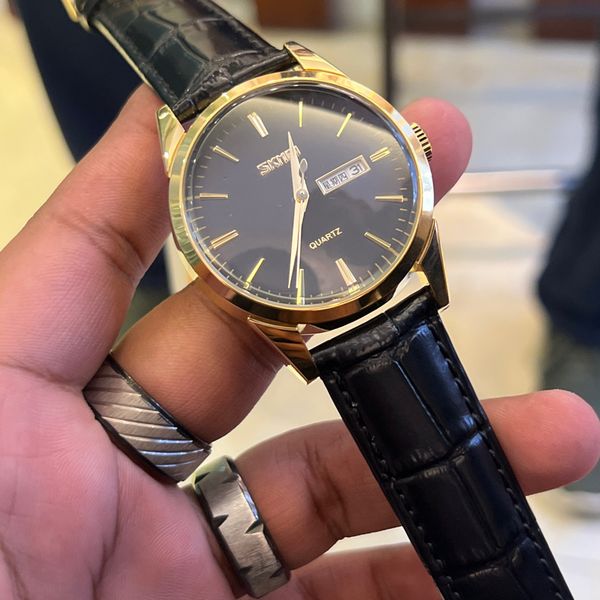 SKMEI 9073 BLK BELT GOLD CASE BLK DIAL