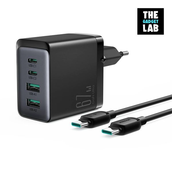 Joyroom JR-TCG02 67W GaN Ultra Fast Charger (With 1.2m C To C Cable Included)
