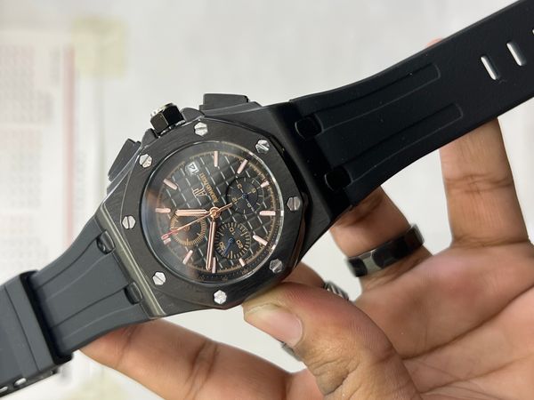 AP BELT CHRONOGRAPH BLK RG KATA