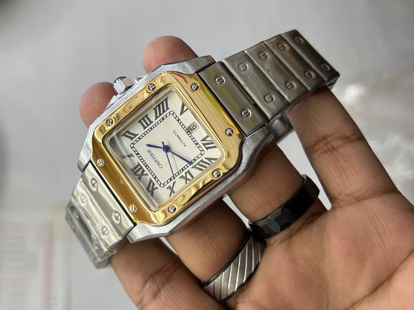CARTIER DE SANTOS CH FS WHITE DIAL GOLD BEZEL