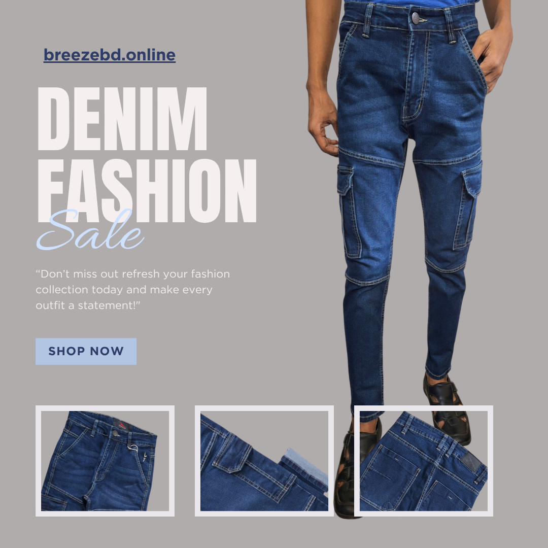 Deep Blue Premium Denim Jeans Cargo